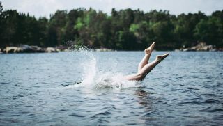 Diving in a Swedish summer lake