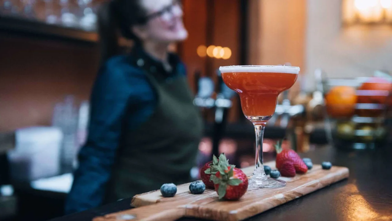 A Strawberry daiquiri in the bar at Clarion Hotel Wisby.