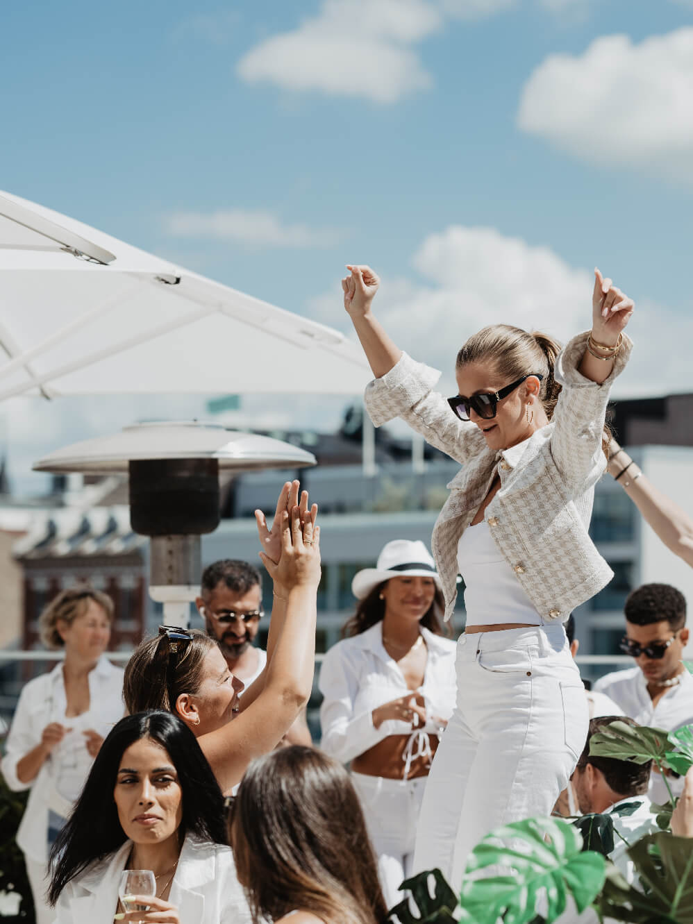 Party at bar The Terrace in Malmö city with a nice view.