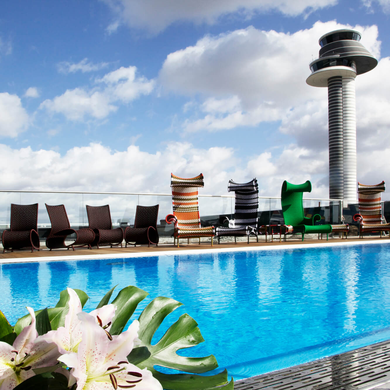 Rooftop pool at Clarion Hotel® Arlanda Airport in Stockholm.