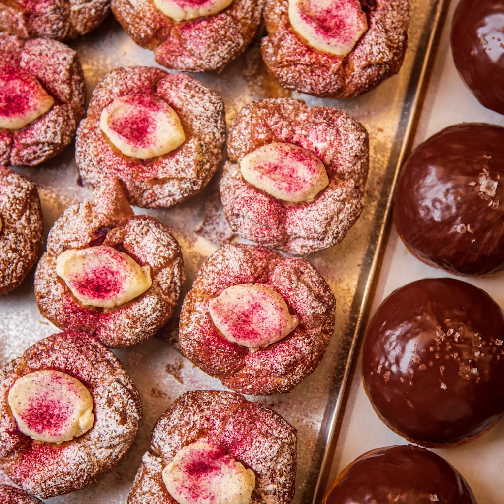 Different pastries at Hart bageri in Copenhagen