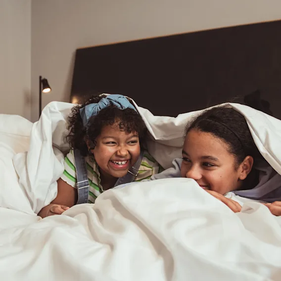 Kids in bed.
