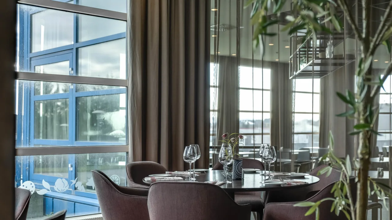 Dining table at restaurant Brasserie X in Stavanger.