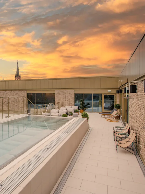 Terrace view at Elements Spa in Sundsvall.