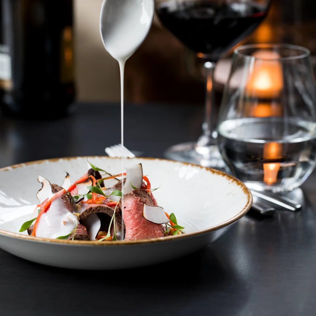 Meat dish at Thief Restaurant in Oslo.