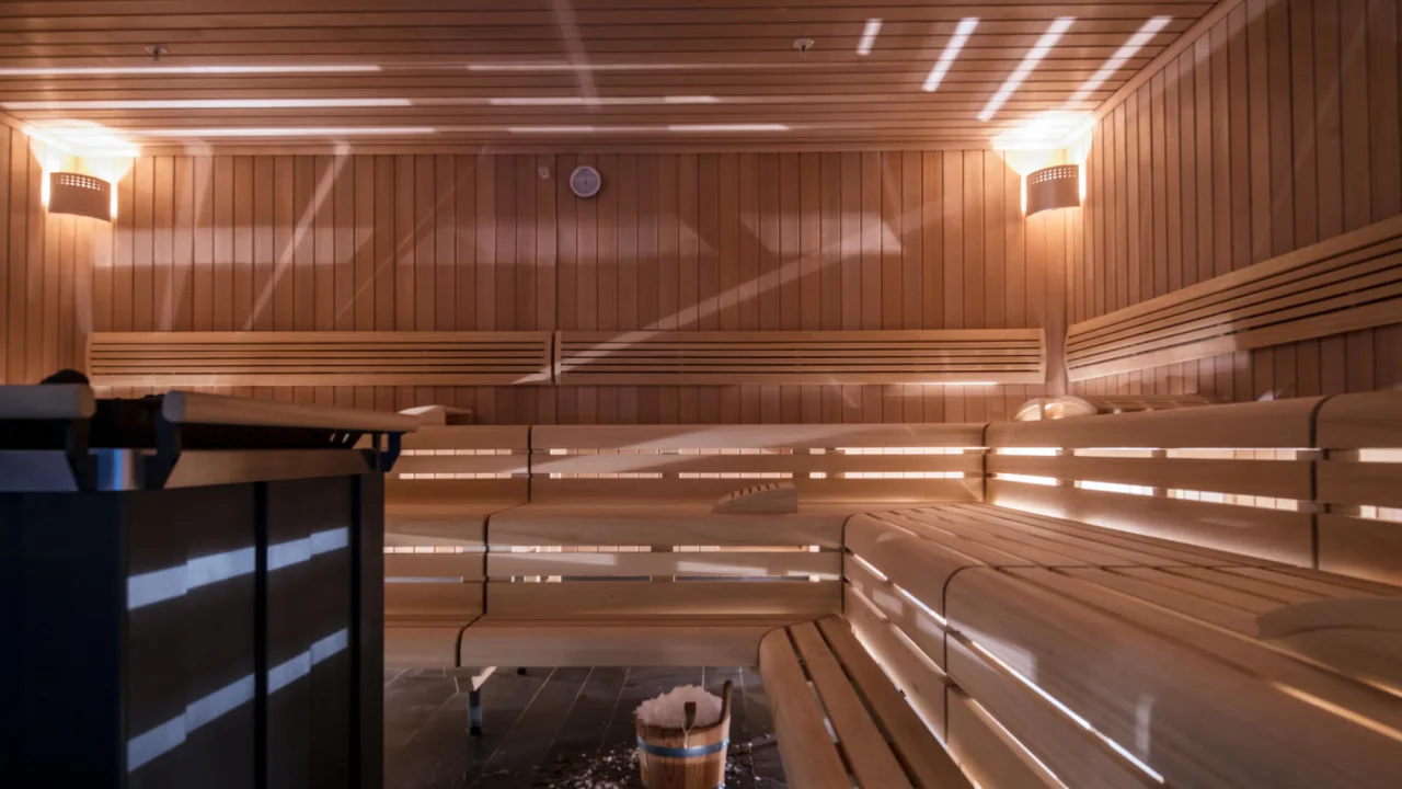 The sauna at THIEF SPA in Oslo.