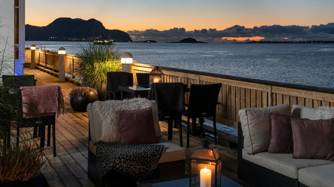The terrace at Quality Hotel Ålesund.