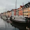 Copenhagen, boats in Nyhavn in autumn.