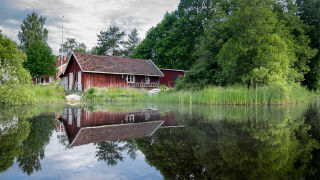 Klassiskt falurött svenskt hus