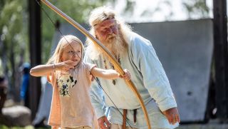 Bow and arrow at Birka Viking village. Photo: Claes Helander, Strömma Turism