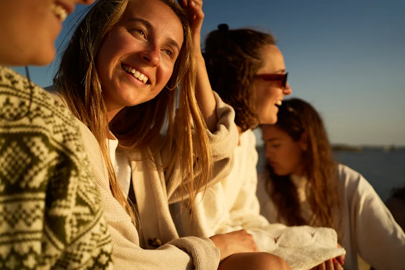 Girls laughing together