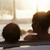 People relaxing in the pool at Clarion Hotel Sundsvall.