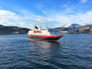 Hurtigruten ship in Harstad