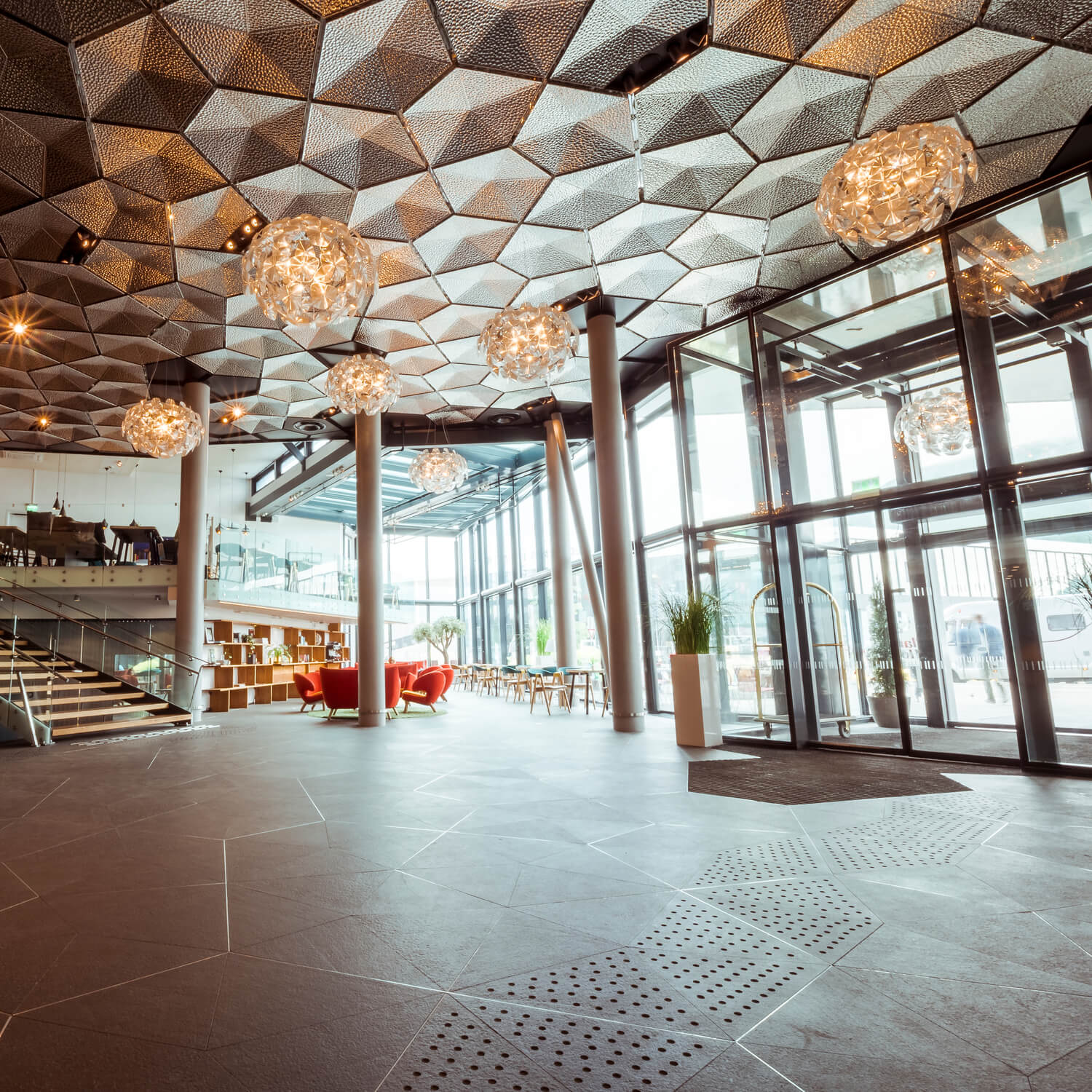 The lobby of Clarion Hotel The Edge in Tromsø.