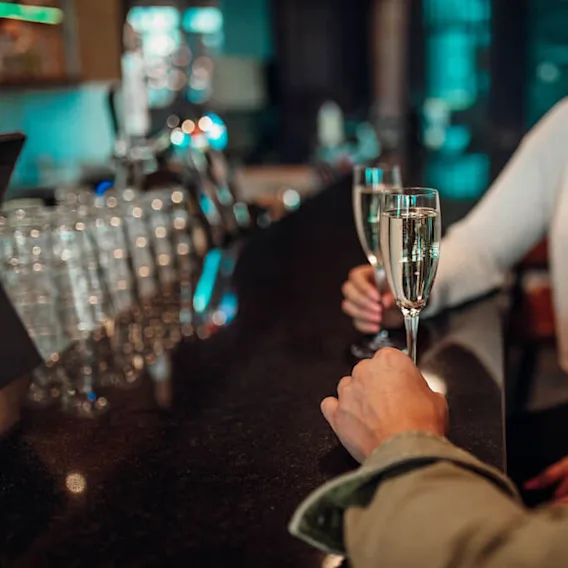 A couple in the bar at Clarion Hotel Aviapolis in Helsinki, Finland