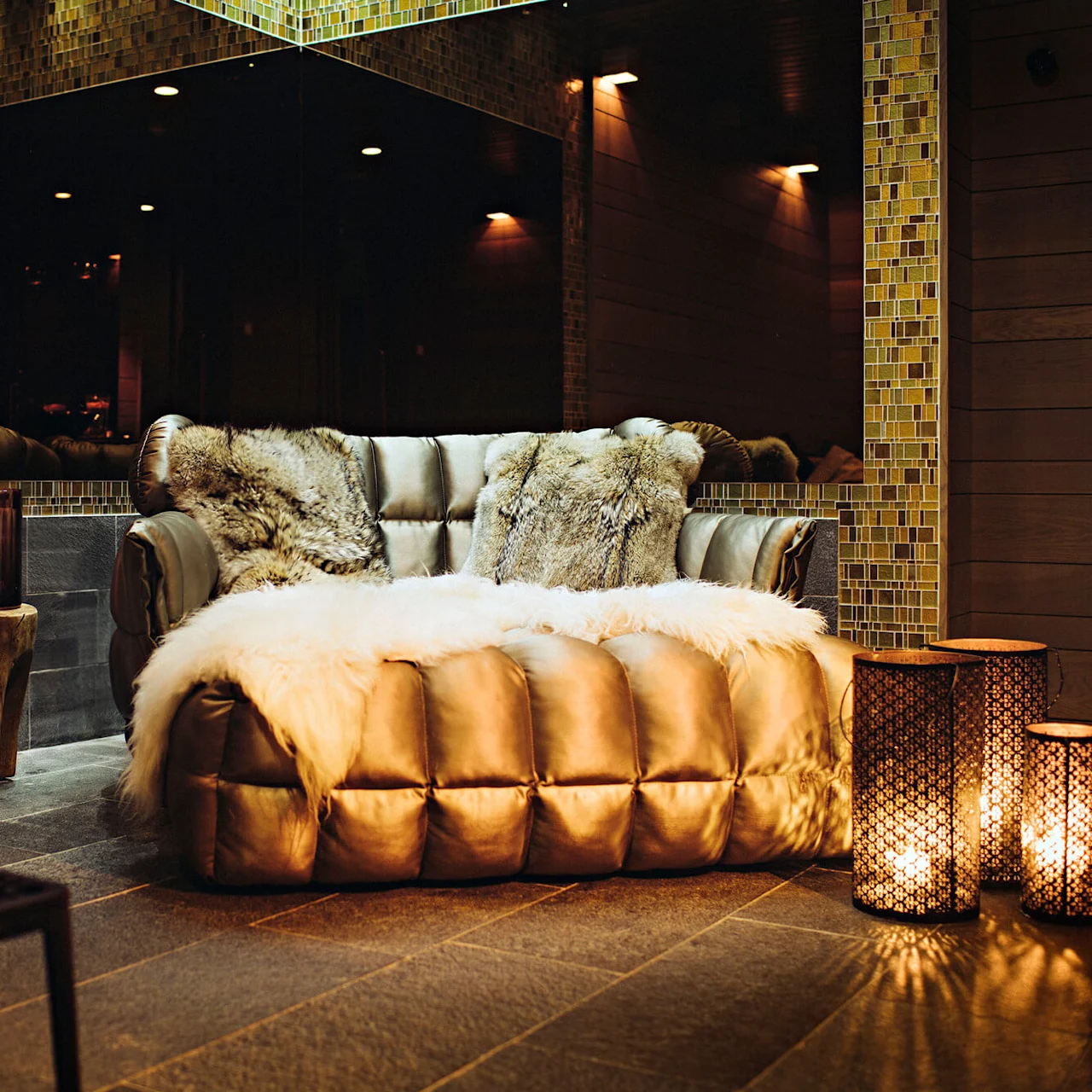 Lounge area at spa Copperhill Mountain Lodge in Åre.