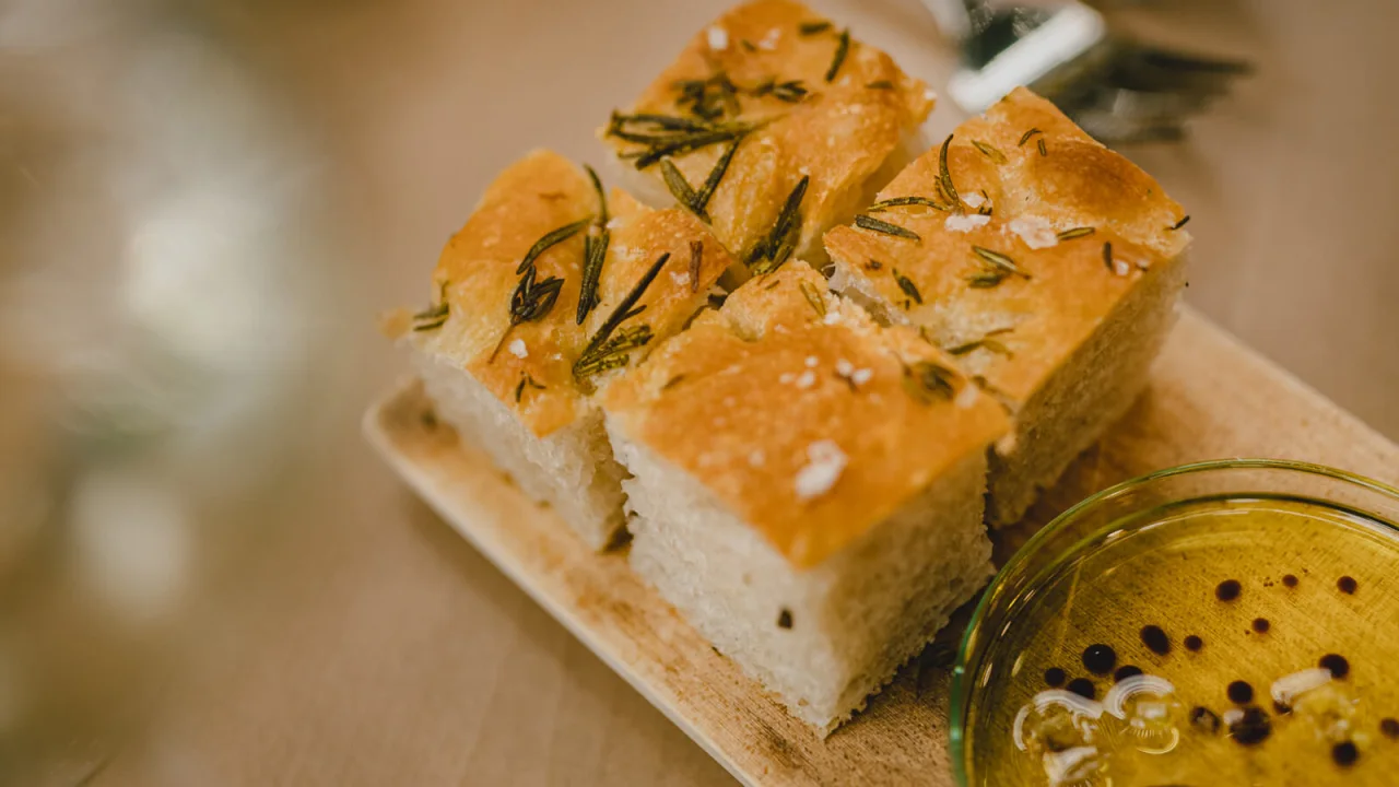 Focaccia bread at restaurant Fiasco in Helsinki.