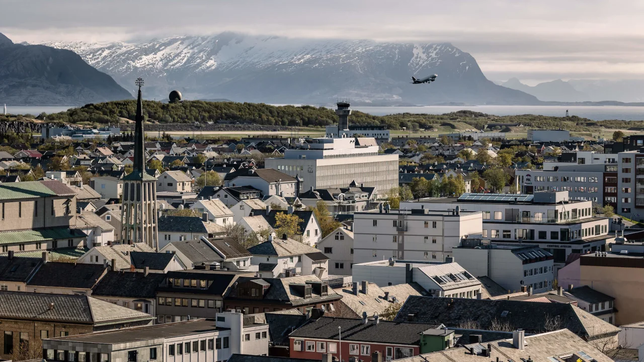 View over the city Bodø from Quality Hotel Ramsalt.