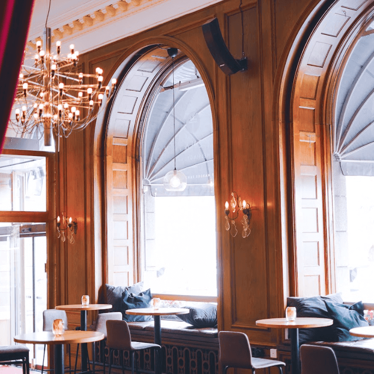 Interior at The Social Bar & Bistro at Clarion Hotel Grand Helsingborg, Sweden.