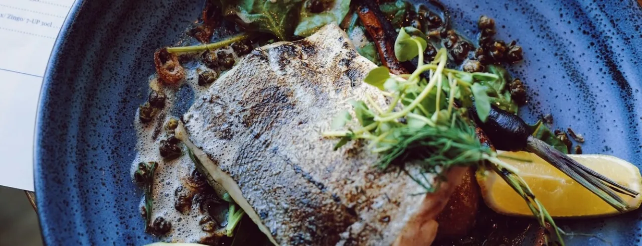 A colorful fish dish at restaurant The Social.