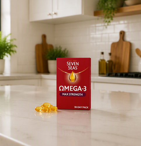 Seven Seas product sitting on the kitchen counter