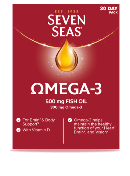 Seven Seas Omega-3 30ct Carton Blister 2D