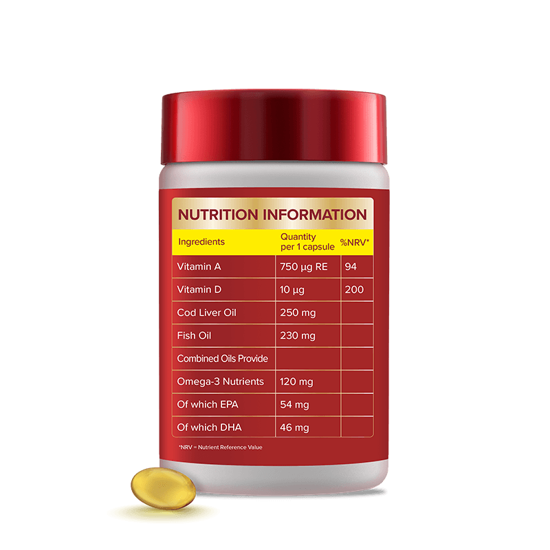 Seven Seas Cod Liver Oil One-A-Day 60 back packshot