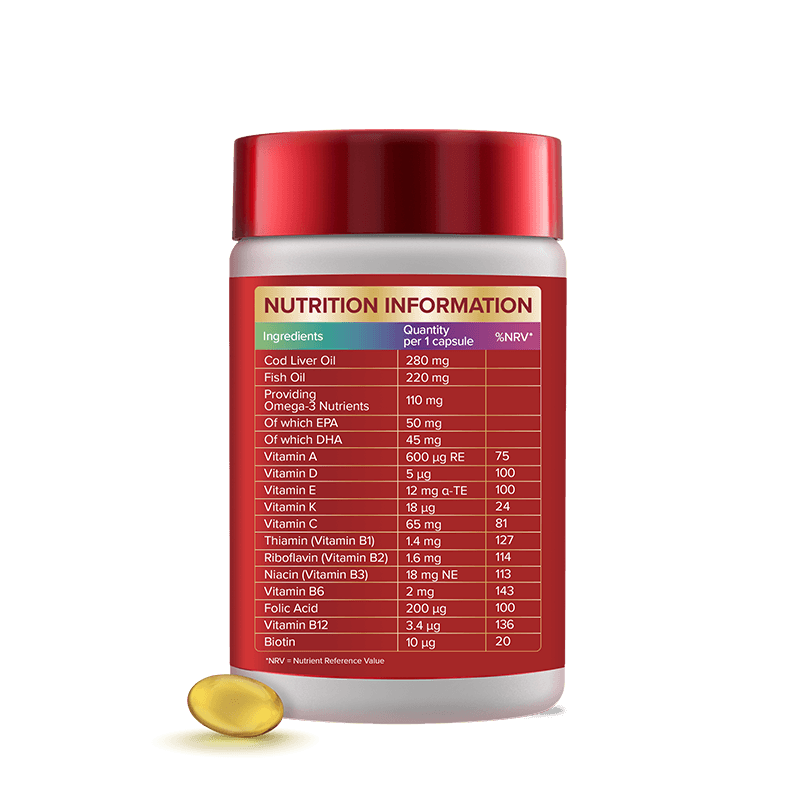 Seven Seas Cod Liver Oil Plus Multivitamins 30 back packshot