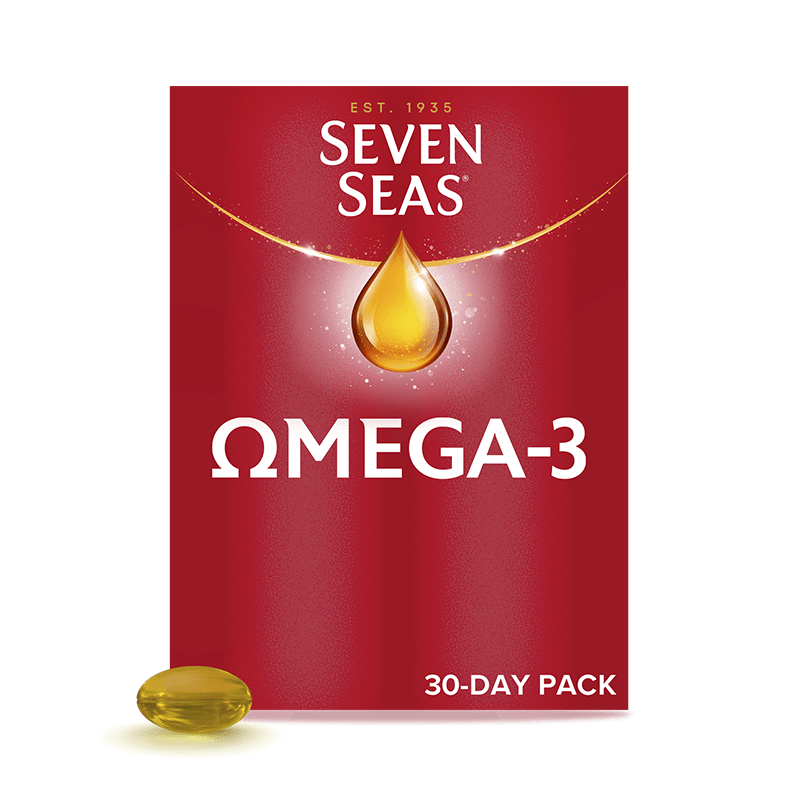 Seven Seas Omega-3 30 packshot and capsule