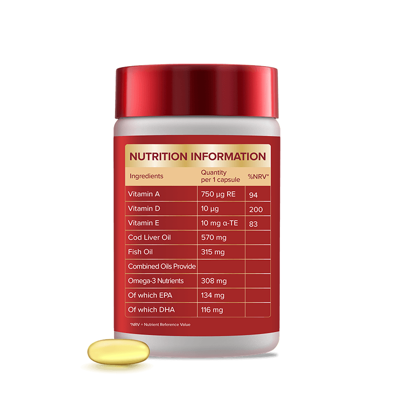 Seven Seas Cod Liver Oil Maximum Strength 60 back packshot