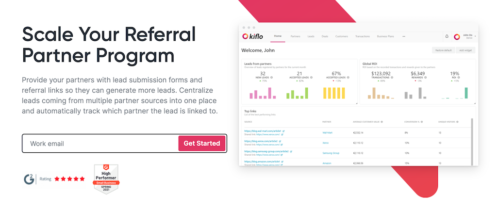scale your referral partner program kiflo page