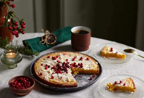 Saffranskladdkaka med vit choklad