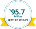 stat showing 95.7 billion spent on pet care each year