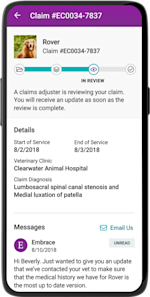 what viewing a claim looks like on an iphone