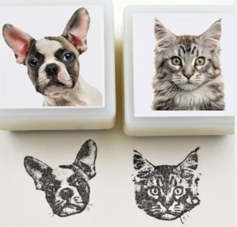 Custom Pet Portrait Stamp gift idea for dog lover