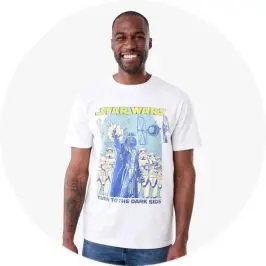 Mens White Star Wars License T-s