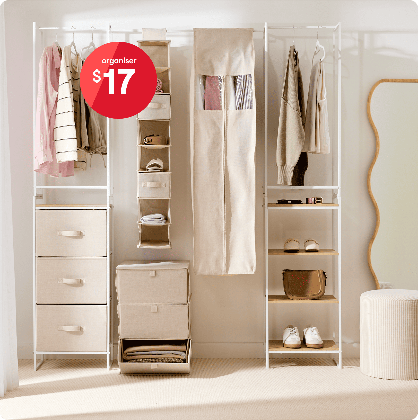 Bedroom organisers from $17