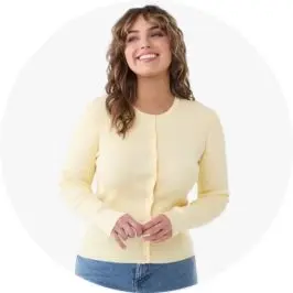 Womens Long Sleeve Rib Button Through