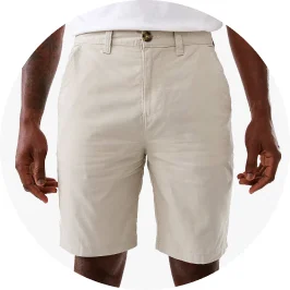 Man Wearing Beige Fixed Waist Regular Chino Sh