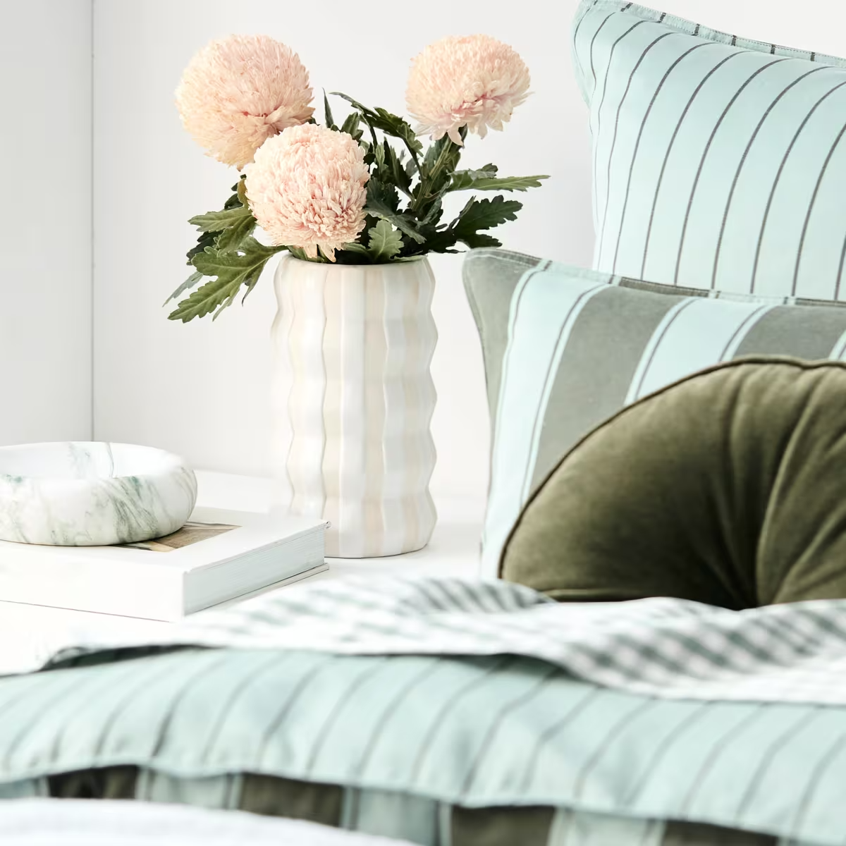 Target Rayne Stripe Quilt Cover Set moss green