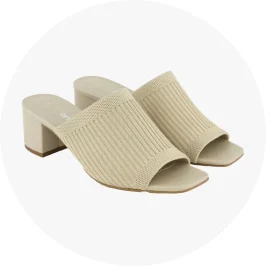 Womens Bone Beige Casual Knit Square Toe M