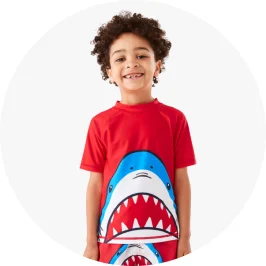 Boys Printed Short Sleeve Rash 