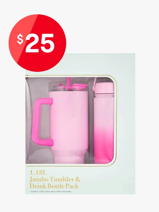 1.18L Jumbo Tumbler & Drink Bottle Gift Pack