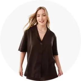 Short Sleeve Boxy Linen Blend S