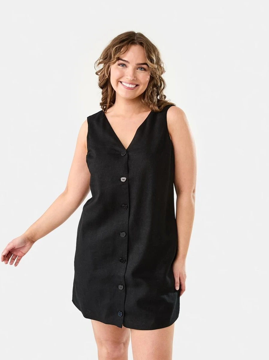 V-neck Linen Blend Mini D