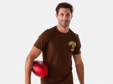 Talent wearing Hawthorn Active AFL T-shirt