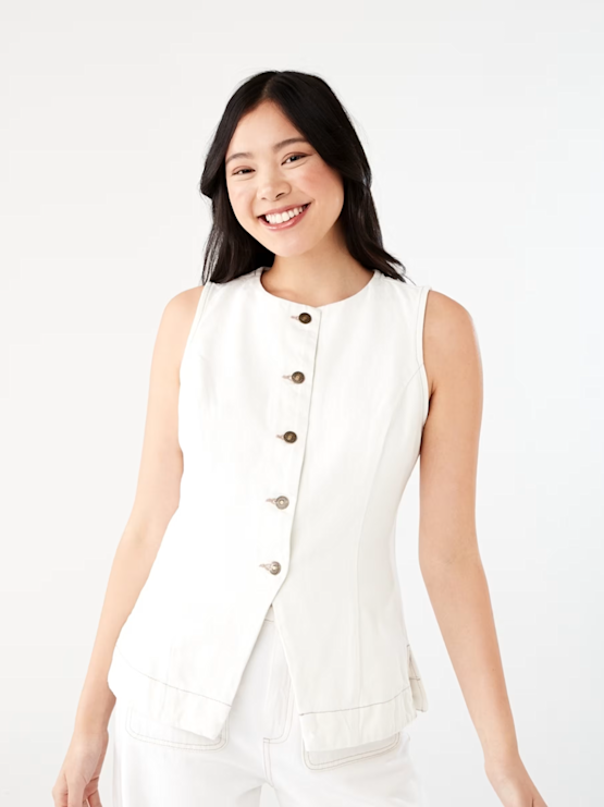 Sleeveless Longline Denim 