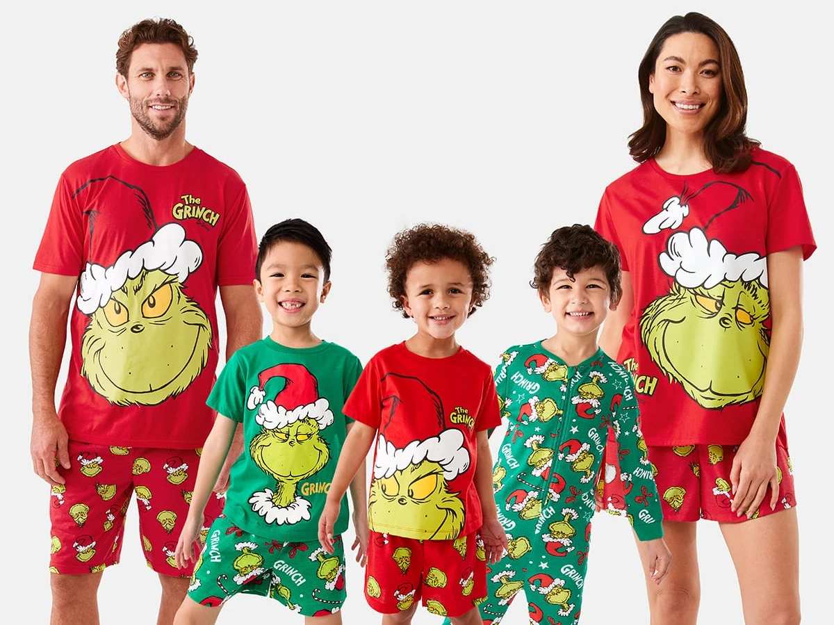 The Grinch Christmas license family matching pyjama sets