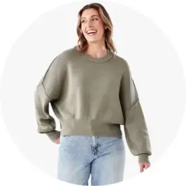 Womens Oversized Crew Neck Jumper- K