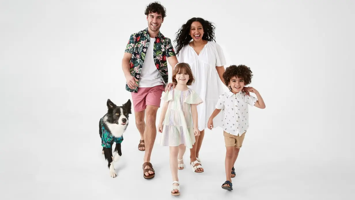 Family wearing new spring kmart outfits